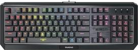 GAMDIAS „Hermes P3“ juoda mechaninė USB žaidimų klaviatūra, 104 klavišai, žemo profilio, RGB jungikliai, mėlynas apšvietimas, britiškas išdėstymas