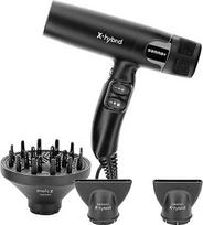 GAMMA+ X-Hybrid Ionic plaukų džiovintuvas Lengvas tylus ergonomiškas skaitmeninis variklis 100 000 aps/min trigubas apsaugos filtras 2 antgaliai 1 difuzorius (juodas)