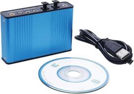 Garso plokštė, 6 kanalų išorinė garso plokštė, USB 2.0, išorinis 5.1 erdvinis garsas, optinis S/PDIF garso plokštės adapteris, skirtas stacionariam kompiuteriui ir nešiojamajam kompiuteriui, mėlyna
