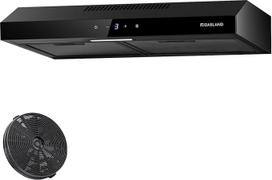 GASLAND Chef SR60BS Gartraukis 60 cm, recirkuliacinis, tylusis gartraukis, ištraukiamasis oras 202 m³/h, 3 lygių jutiklinis valdymas, apatinis gartraukis, juodo plieno stiklo ekranai su CF158 aktyviosios anglies filtru