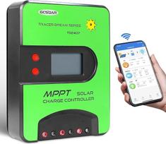 GCSOAR 40A MPPT saulės įkrovos valdiklis, 12V/24V automatinis maksimalus PV 100V įkrovos valdiklis, integruotas "WiFi" adapteris su LCD ekranu, skirtas gelinėms sandarioms panardinamoms AGM ir ličio jonų baterijoms (WIFI) (TD2407)