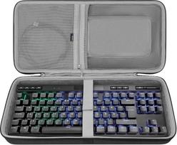 GEEKRIA TKL klaviatūros dėklas, kietas kelioninis dėklas 87 klavišų žaidimų klaviatūros ir pelės komplektui, suderinamas su "Corsair K70 RGB Tenkeyless", "Keychron V3 Max TKL" (tamsiai pilka)
