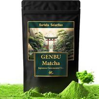 GENBU MATCHA | Japonijos ceremonijų arbata Matcha | 100 g | Aukščiausios kokybės žalioji arbata miltelių pavidalu | Kilmė Japonija | 100% natūrali ir gryna | Idealiai tinka Matcha Latte, ceremonijoms ir receptams | Be glitimo