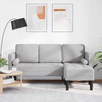 Generisch Sofos komplektas su pagalve Cloud Grey 173 x 131 x 67 cm Poliesteris, Baldai, Sofos, 42001922