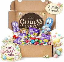 Genussleben Velykų dėžutė 400 g - šventinis šokolado figūrėlių ir velykinių saldainių mišinys - atsitiktinis pasirinkimas - puiki velykinė dovana šeimai, vaikams ir draugams