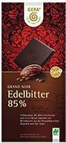 GEPA „Bio Grand Noir Edelbitter“ 85 % kakavos plokščias šokoladas, 1 dėžutė (10 x 100 g)