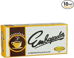 Gėrimas iš šokolado iš Dominikos Respublikos, dėžutė su 10 tablečių, 260 g – „Chocolate EMBAJADOR“