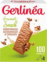 GERLINÉA „Milk Chocolate Crousti“ batonėlis – traškūs vafliai, kai šiek tiek norisi užkasti – be glitimo, turtingi skaidulomis – 6 batonėlių pakuotė, 102 g