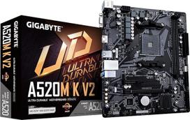 GIGABYTE A520M K V2 pagrindinė plokštė – palaiko AMD Ryzen 5000 serijos AM4 procesorius, iki 5100 MHz DDR4 (OC), PCIe Gen3 x4 M.2, GbE LAN, USB 3.2 Gen 1