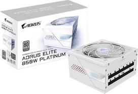 GIGABYTE Aorus Elite P850W Ice maitinimo blokas – PCIe 5.0, „80 Plus Platinum“, visiškai modulinė konstrukcija, 120 mm ventiliatorius, suderinamas su ATX 3.0, ES kištukas