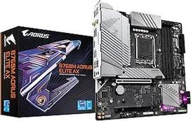 GIGABYTE B760M AORUS ELITE AX pagrindinė plokštė - palaiko 14 kartos "Intel Core" procesorius, 12*+1+1+1 fazių skaitmeninis VRM, iki 7800 MHz DDR5 (OC), 2x PCIe 4.0 M.2, "Wi-Fi 6E", 2,5GbE LAN