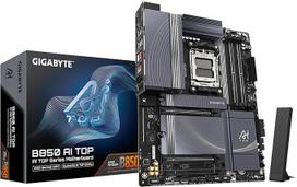 GIGABYTE B850 AI TOP pagrindinė plokštė – AMD Ryzen 9000 serijos procesoriai, 16+2+2 fazių skaitmeninis VRM, iki 8600 MHz DDR5 (OC), 2xPCIe 5.0 + 1xPCIe 4.0 M.2, 10Gb/s LAN, „Wi-Fi 7“, USB 3.2 Gen 2x2