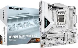 GIGABYTE B850M Eagle WIFI6E Ice pagrindinė plokštė - palaiko AMD Ryzen 9000 serijos procesorius, skaitmeninis 8+2+2 fazių VRM, iki 8200 MHz DDR5 (OC), 1x PCIe 5.0 + 1x PCIe 4.0 M.2, Wi-Fi 6E, 2,5GbE LAN