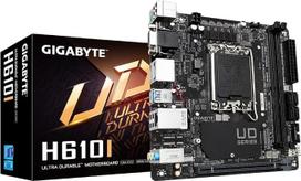 GIGABYTE H610I pagrindinė plokštė – palaiko „Intel Core“ 14-osios kartos procesorius, 4+1+1 hibridinį skaitmeninį VRM, iki 5600 MHz DDR5, 1x PCIe 3.0 M.2, GbE LAN, USB 3.2 Gen 1