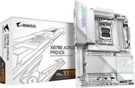 GIGABYTE X870E AORUS PRO Ice motininė plokštė - palaiko AMD Ryzen 9000 procesorius, 16+2+2+2 fazių skaitmeninis VRM, iki 8000 MHz DDR5 (OC), 3xPCIe 5.0, "Wi-Fi 7", 2,5GbE LAN, USB 4