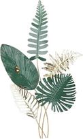 GILDE Dekoratyvinis sienų reljefas Sienų dekoracija XXL - 3D metalinis paveikslėlis Lapai Papartis - Dekoravimas Gyvenamasis kambarys - Spalvos: Žalias auksas - 54 x 90 cm