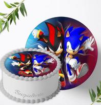 Gimtadienio tortui skirtas cukraus paveikslėlis, suderinamas su: „SONIC“ torto paveikslėliu, valgomąja nuotrauka tortams, fondantu, torto papuošalu, skersmuo 20 cm, 0986z
