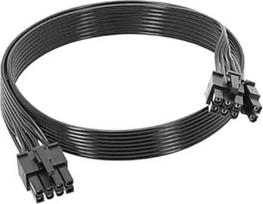 GIONAR maitinimo šaltinio 65 cm 6+2 kontaktų PCIE ir GPU maitinimo kabelis "Corsair", "Thermaltake" ir "ARESGAME" - juodas