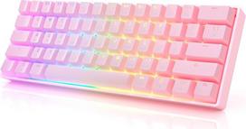 GK61 mechaninė žaidimų klaviatūra – 61 klavišas, RGB apšvietimas, LED foninis apšvietimas, skirta PC / Mac žaidėjams