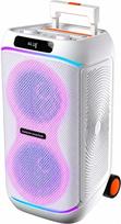 GKDT63 – suaugusiems skirta karaokės sistema su 2 įkraunamais mikrofonais, nešiojamas „Bluetooth“ vakarėlių garsiakalbis su 600 W maksimaliąja galia, integruotais ratukais ir teleskopine rankena, garso stiprinimo sistema, skirta naudoti lauke