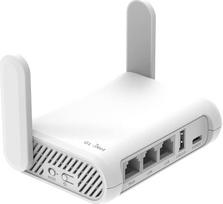 GL.iNet GL-SFT1200 (Opal) mobilusis kelioninis maršrutizatorius, AC1200 „Wi-Fi“ maršrutizatorius, mobilusis „VPN“ „WLAN“ maršrutizatorius, „Pocket Wi-Fi“, 3 „Gigacube“ prievadai, kelioninis „WLAN“ prieigos taškas, skirtas šviesolaidiniam modemui, „OpenWrt