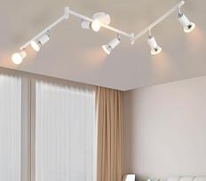 Glitzerlife LED lubų prožektorius 6 lemputės GU10 lubų šviesa Baltos spalvos lubų prožektoriai Modernus lubų apšvietimas Virtuvės vaikų kambarys Vonios kambarys Rūsys Biuras be lemputės
