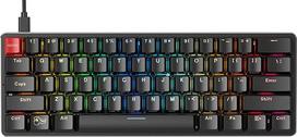 GLORIOUS GMMK (60 %) mechaninė klaviatūra, „Gateron Brown“, ANSI (juoda) | „Hot-Swap“ jungiklių lizdai be litavimo, kiekvienam klavišui atskirai pritaikomas RGB apšvietimas, „Doubleshot“ klavišų dangteliai, modulinė konstrukcija, skirta kompiuterinių žaid
