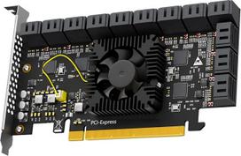 GLOTRENDS SA3824 24 prievadų PCIe X16 SATA išplėtimo plokštė, suderinama su „Windows“, „Linux“, „Mac OS“ ir NAS