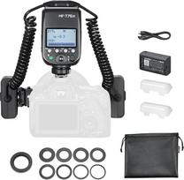 GODOX MF-T76C TTL dviguba blykstės galvutė, makro blykstė, 2,4G belaidis ryšys, GN22,4, 550 blyksnių skaičius, 1,2 s blykstės įkrovimo laikas su tvirtinimo žiedu, difuzorius, skirtas „Canon“ fotoaparatams: vabzdžiams, maistui, papuošalams, burnos ertmės f