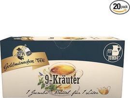 Goldmännchen Jumbo Tea Thuringian 9-Herbs, vaistažolių arbata, 20 arbatos maišelių, dideli maišeliai, 3119