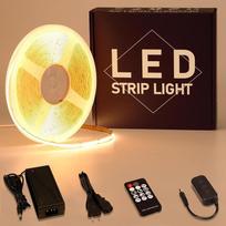 GOMING 24 V 10 m COB LED juostų rinkinys Šiltai balta 3000 K Dimmable su reguliatoriumi 24 V 3 A 72 W maitinimo šaltinis LED juosta 312LED/M LED juosta Savarankiškai lipni CRI 93+ Ne vandeniui atspari IP20 šviesos juosta namams Virtuvė