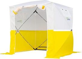 Goutime montagezelt Bauzelte Pop Up Gazebo 2mx2m Kleines Veranstaltungszelt Party Garten BBQ Zelt Angeln Camping Multifunktional Tragbar, Duschzelt, pavillon faltbar Arbeitszelt (Weiß und Gelb)