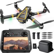 GPS dronas su kamera „Ice 4K“ pradedantiesiems ir vaikams, 4,5 colių HD ekrano FPV nuotolinio valdymo dronas su „Follow Me“ funkcija, suaugusiems skirtas kvadkopteris su 2 baterijomis, 8GB SD kortele, 5G nuotolinio perdavimo funkcija, automatinis
