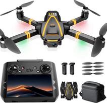 GPS FPV dronas su 4K kamera, mini dronas vaikams ir pradedantiesiems, sulankstomas keturrotoris suaugusiems, 4,5 colio HD ekranas, 2 baterijos, bešepetėlis variklis, „Follow Me“ funkcija, 5G perdavimas, automatinis grįžimas, 8G SD kortelė