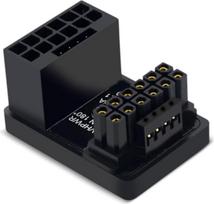 GPU PCIe 5.0 16 kontaktų jungtis, ATX 3.0, 180 laipsnių kampu pasukta GPU maitinimo adapterio plokštė, 600 W, 12 V HPWR 12+4, „vyras–moteris“ jungtys, GPU „U-Turn“ maitinimo šaltinis vaizdo plokštei (juoda)