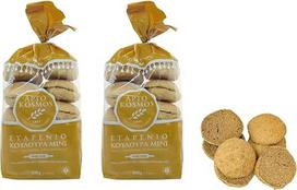 Graikiški rankų darbo viso grūdo duonos suktinukai „Mini“ | Tradicinis Kretos skonio „Dakos Paximadi“ | Didelė maistinė vertė | Be konservantų | 1 kg