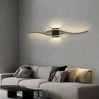Gražus LED sieninis šviestuvas, modernus juodas vidaus sieninis šviestuvas, 27 W, 3000 LM | LED sieniniai šviestuvai miegamajam, svetainei, šilta balta šviesa, 3000 K