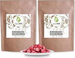 GreatVita Džiovintos braškės, 500 g, liofilizuotų braškių skiltelės, aukščiausios kokybės, be pridėtinio cukraus, 100 % vaisių ir braškių traškučių užkandis