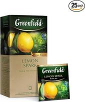 GREENFIELD Lemon Spark Black Tea Aromatizuota juodoji arbata su citrinų ir apelsinų skonio juodosios arbatos maišeliais 25 maišeliai, 37,5 g