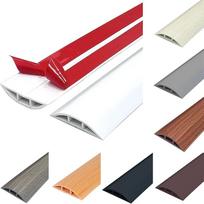 Grindų kabelių apsauga, lanksti, pritaikoma pagal matmenis, PVC kabelių apsauga, lipni grindų kabelių danga, grindų kabelių kanalas, apsaugo kabelius ir užkerta kelią pavojui užkliūti, 50 mm x 2 m, balta