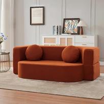 Grindų kušetė, sulankstoma sofa-lova, sulankstoma suspaustų kaulų kušetė, didelio tankio kempinės užpildas, nereikia surinkti, skirta svetainei, miegamajam, poilsio kambariui (sofos dydis: 150 x 90 x 60 cm)