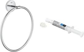 GROHE Start Cosmopolitan 41167000 Rankšluosčių žiedas + klijai (medžiaga: stiklas / metalas, dengtas tvirtinimas, skirtas klijuoti arba gręžti), chromas