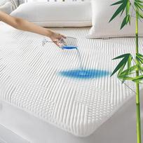 GRT čiužinio apsauginis užvalkalas "Topper" 140 x 200 cm, neperšlampamas čiužinio užvalkalas "Bamboo 3D Air Bamboo Fibre Cooling Mattress Cover", prigludęs užvalkalas "Topper Protector", tinkamas čiužiniams iki 30 cm aukščio