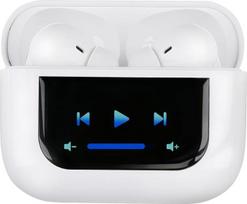 GRUNDIG belaidės „Bluetooth 5.4“ ausinės – „Bluetooth“ ausinės su mikrofonu – į ausį įdedamos su triukšmo slopinimu – įkrovimo dėklas su jutikliniu ekranu, LED ekranu ir „Type-C“ kabeliu