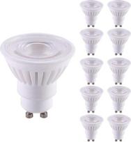 GU10 LED lemputė 9 W pakeičia 90 W halogeninę lemputę Keraminis korpusas 2700 K šiltai balta 60° spindulio kampo reflektoriaus lemputė 900 liumenų netamsinama Pakuotė 10 vnt.
