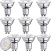 GU10 LED lemputė, 1,9 W, 340 LM, šilta balta 3000 K, 36° spinduliavimo kampas, energijos vartojimo efektyvumo klasė A, negalima reguliuoti šviesos intensyvumo, 10 vnt. pakuotė