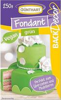 Günthart BackDecor 250 g žalias fondantas, 100 % veganiškas, be palmių aliejaus, atsparus plyšimui, skirtas tortams ir pyragams dengti, tinka modeliavimui, pakuotė po 1 (1 x 250 g)