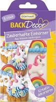 Günthart BackDecor su 8 skirtingomis cukraus figūrėlėmis Vienaragio rinkinys, Vienaragis, Vaivorykštė, Vienaragis, Vaivorykštė, Vienaragis, Vaivorykštė, pakuotė po 1 (1 x 17 g)