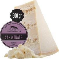 GUSTOEMILIA Parmigiano DOP 24 mėn. brandintas, kalnų parmezanas, 500 g pakuotė, be laktozės, itališkas parmidžanas, be GMO, vakuuminėje pakuotėje