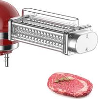 GVODE mėsos minkštinimo priedas, skirtas „KitchenAid“ maisto ruošimo kombainui | Mėsos minkštinimo įtaisas su nerūdijančio plieno krumpliais, skaidriu apsauginiu dangčiu ir valymo šepetėliu
